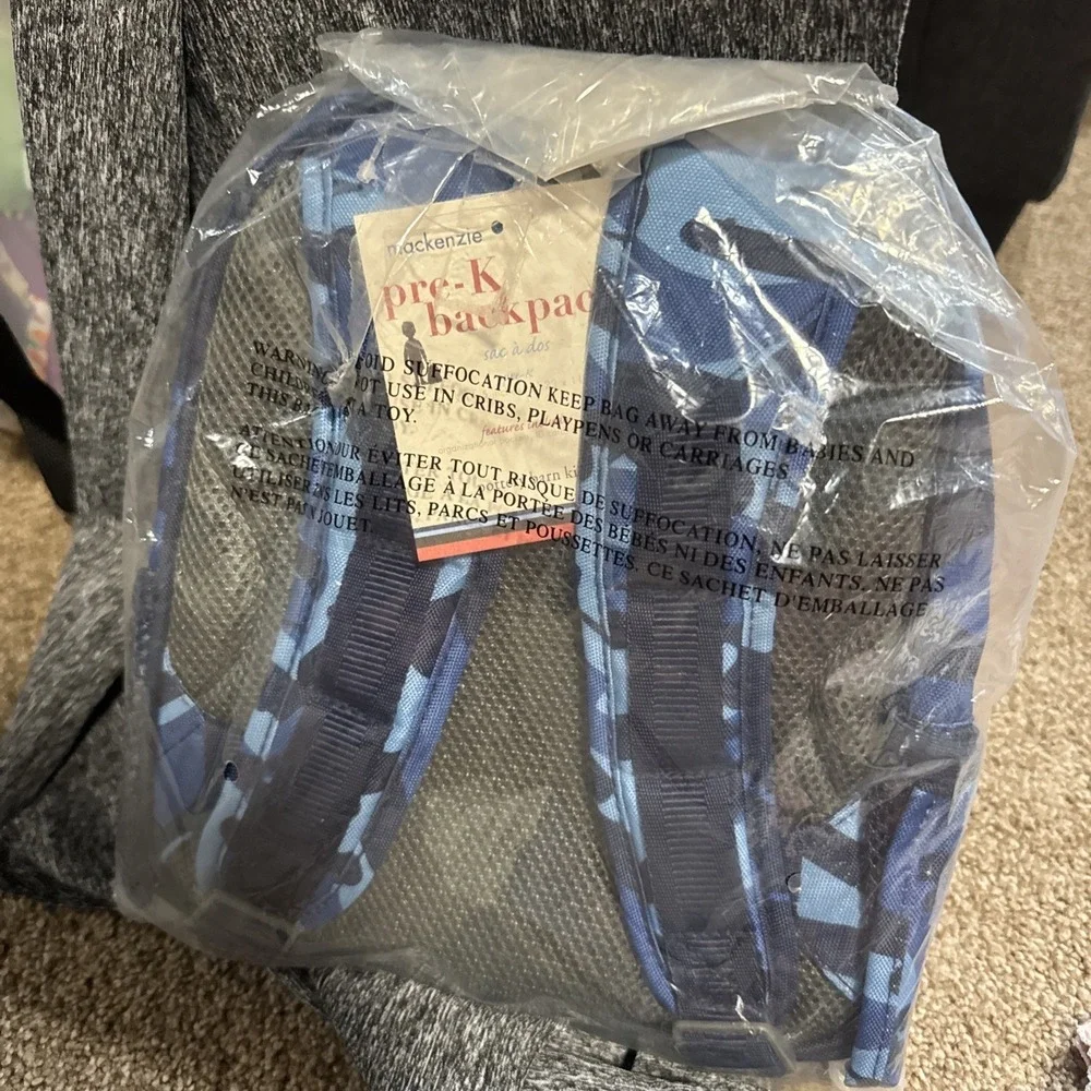 NWT Pottery Barn Kids Boys Mini PRE-K Backpack Monogram Blue Camo SPENCER